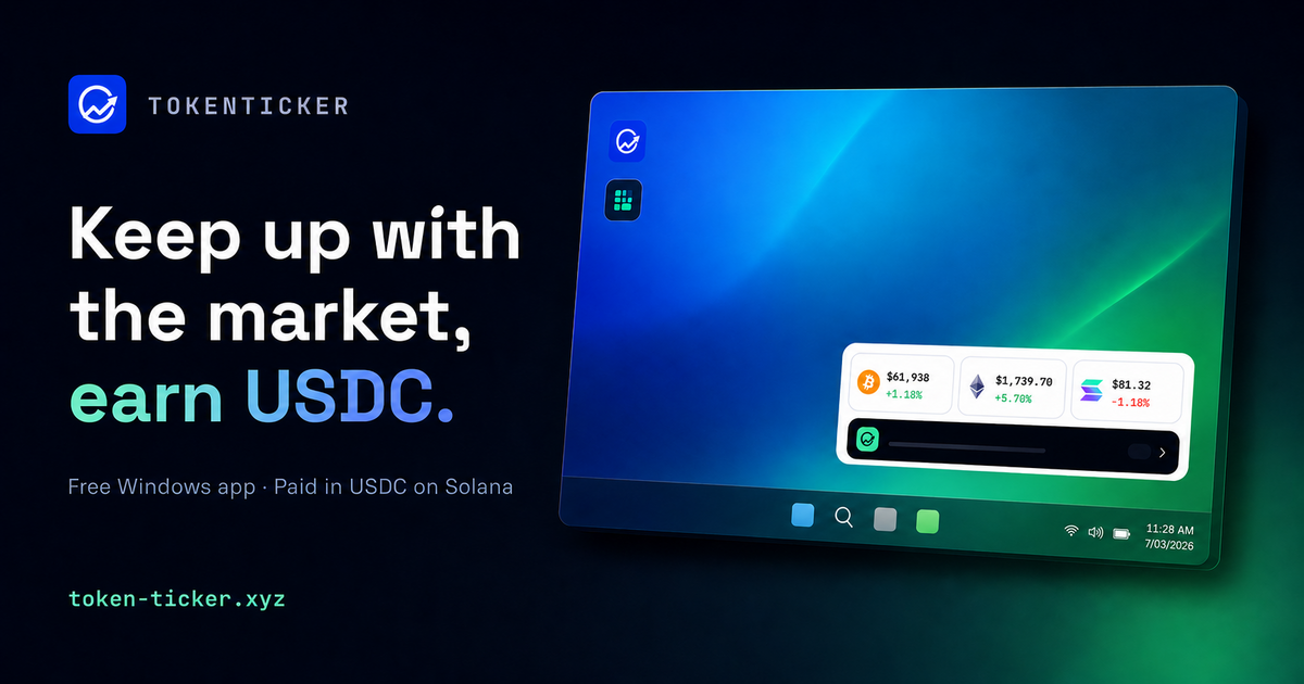TokenTicker: Windows Crypto Price Ticker That Pays USDC